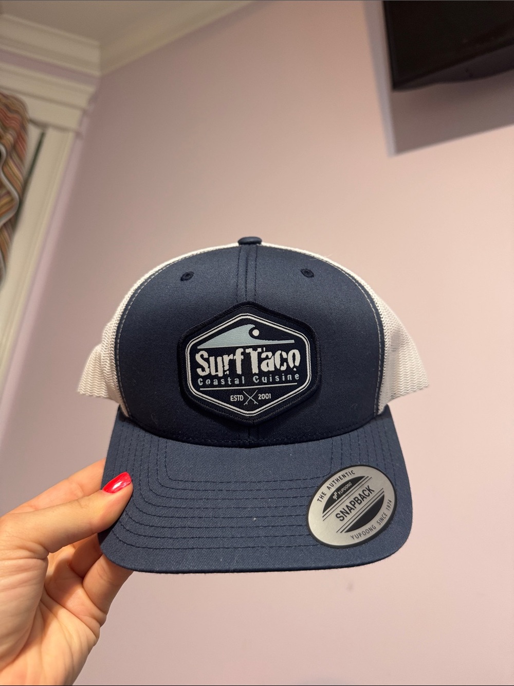 Surf Taco Coastal Cuisine Navy & White Snapback Hat